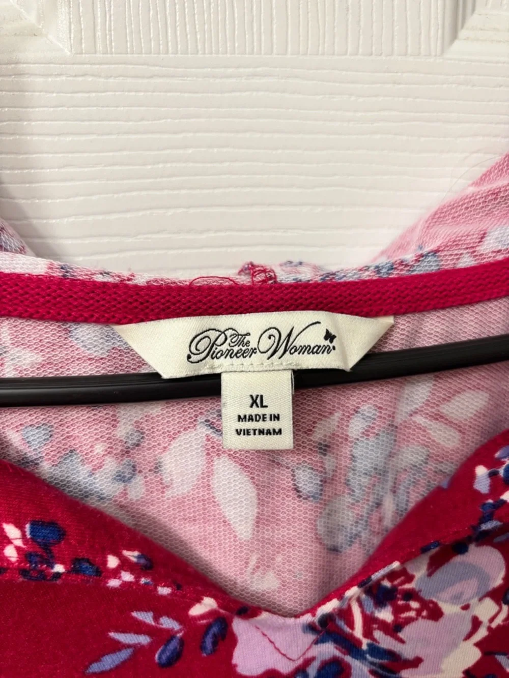 Pioneer Woman Pink Floral Pullover Hoodie Sweatshirt Women’s Size XL - Picture 5 of 7